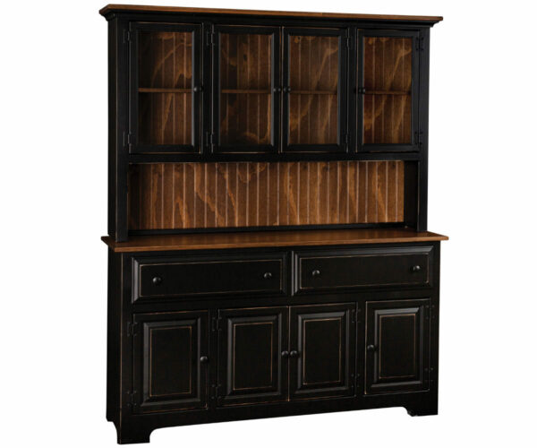4 Door Hutch With Glass Top